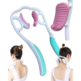 ai & yui smile [Momihogushi no matter the point or surface will not break] Neck Massage, Shoulder Stiff Relief Product, Neck Massager, Press Point Pressure Stretch (White/Pink Green)