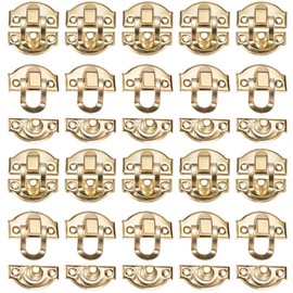 INCREWAY 20 Pack 29mmx26mm Box Latch Set,Drawer Cabinet Jewelry Wooden Case Box Hasp Latch Hasp,Gold