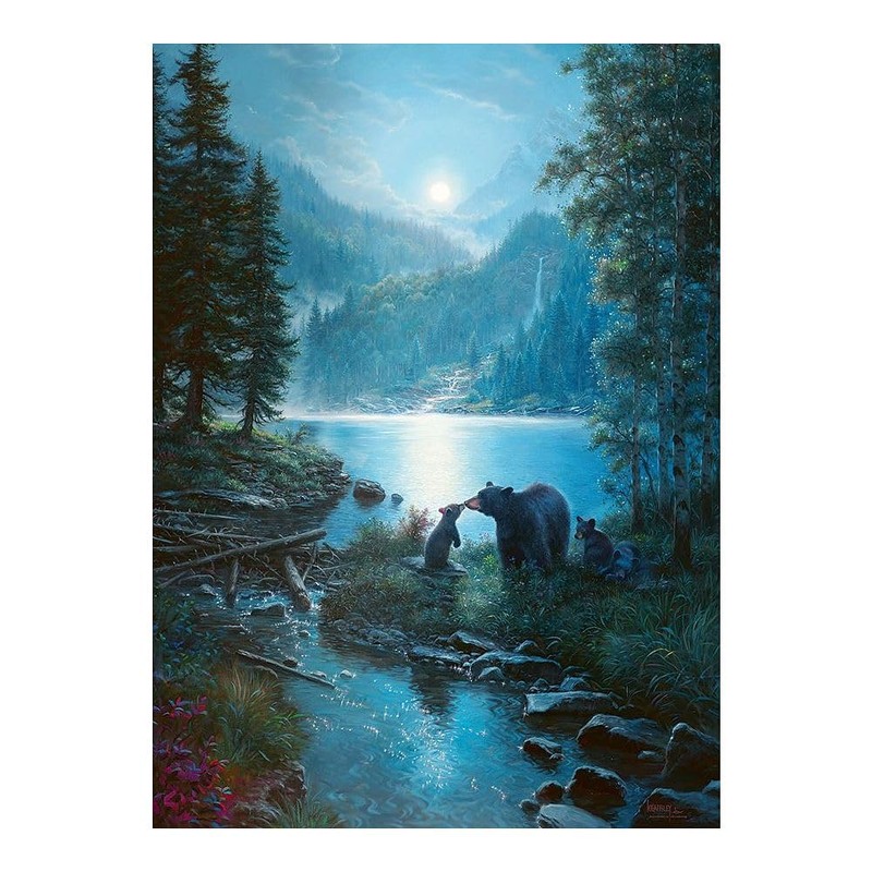 Cobble Hill 1000 Piece Puzzle - Bear Night - Sample