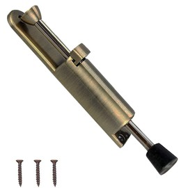 Door Stop, Floor Door Stopper, Metal Door Stopper, Heavy Door Stopper Zinc Alloy, Metal Door Stopper with Foot Operation, with Screw, for Indoor Outdoor Door Balcony Doors