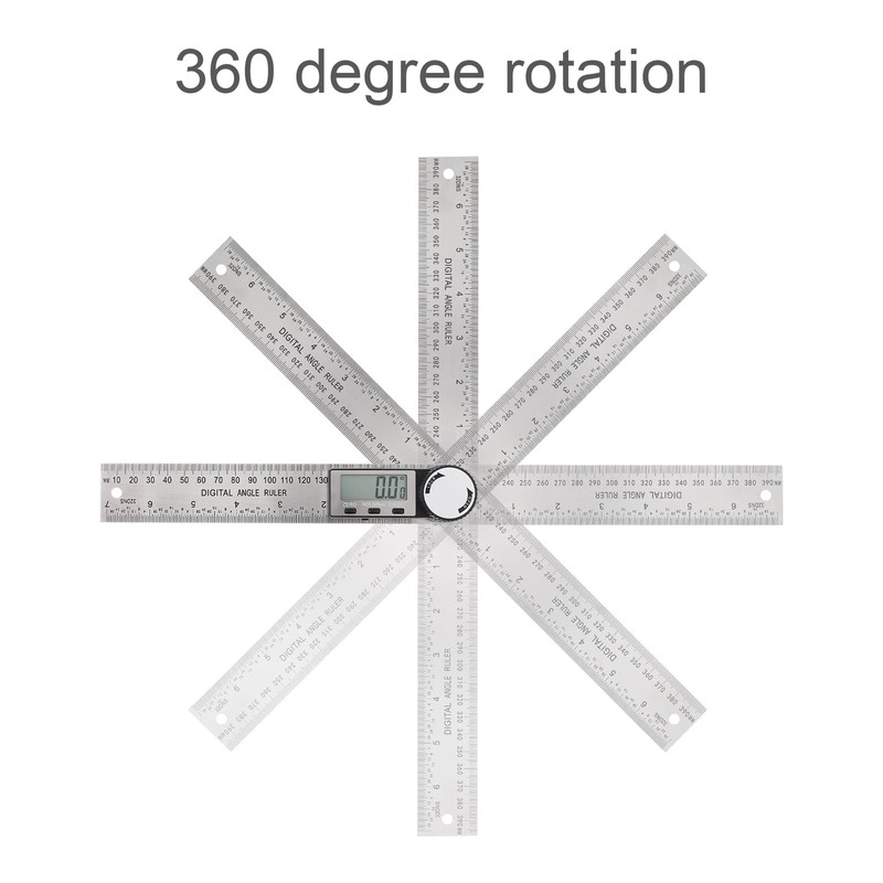 Smgda Digital Angle Finder, Stainless Steel 200mm/7 Inch Digital Angle