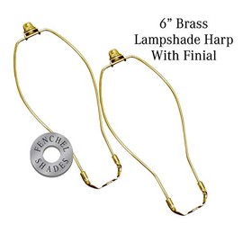 FenchelShades.com Lampshade 2 Pack of Brass Harps with Finial (13 inches)