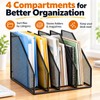 Metal Mesh Desk File Organizer for Documents and Books –