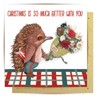 La La Land Greeting Card Echidna Bouquet