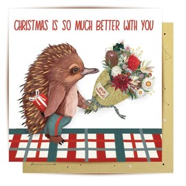 La La Land Greeting Card Echidna Bouquet