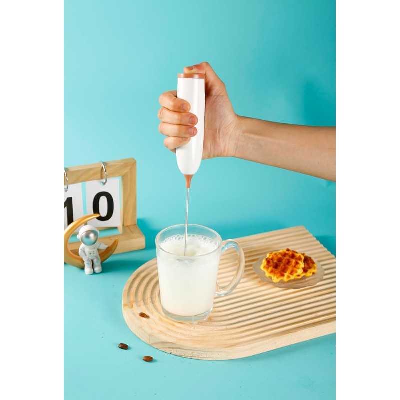 DOOBAANN Handheld Electric Baby Formula Mixer,Handheld Drink Mixer (Off White)