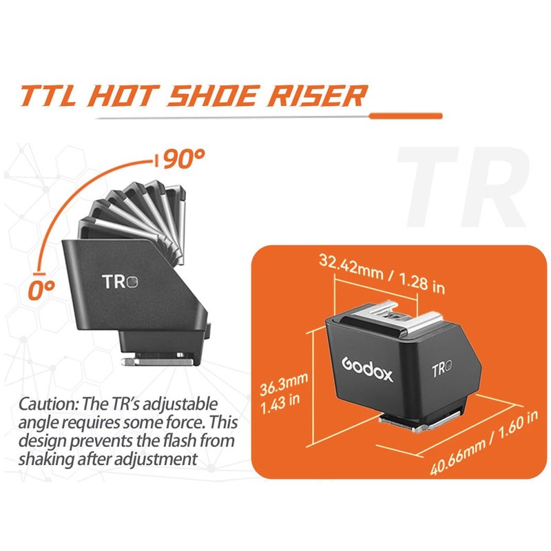 Godox TR-C TTL Hotshoe Riser Hot Shoe Height Adapter for