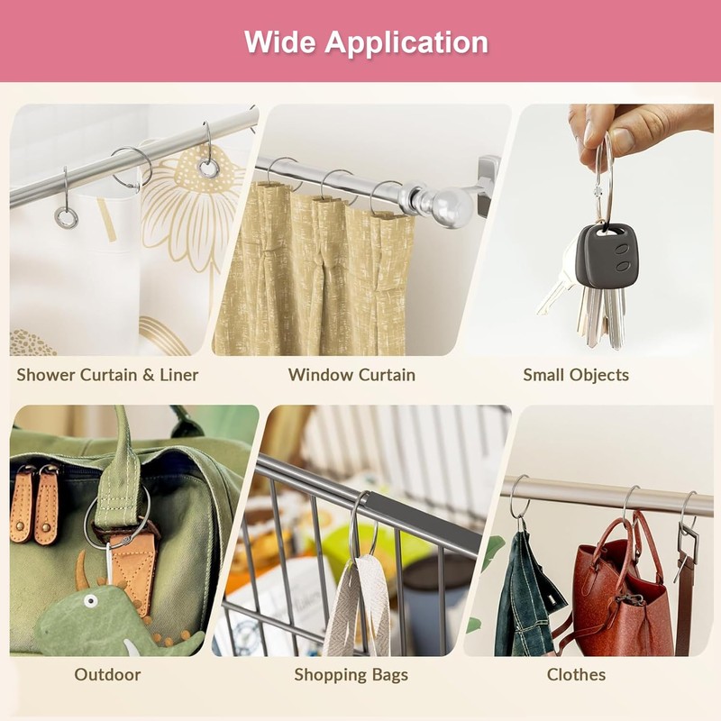 Pack of 50 Bookbinding Rings, Index Cards Rings 25/30/35/40/50 mm,