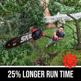 Skil SKIL PWR CORE 40 Brushless 40V 10' Pole Saw Kit with Over 9ft. Telescoping Shaft & Angled Head, Includes 2.5Ah Battery and Auto PWR Jump Charger - PS4561C-10