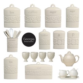 Premier Housewares Georgia Egg Cups - Cream, Set of 4