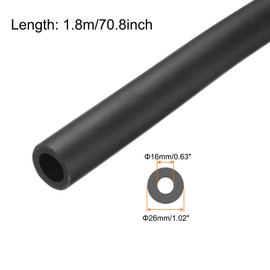 Rebower 5/8" ID Pipe Insulation Tubing 3/16" Thick Heat Preservation Foam Tube, [for Plumbing Freeze Protection Exercise Handle] - 1" OD/6ft/Black(16x26mm)
