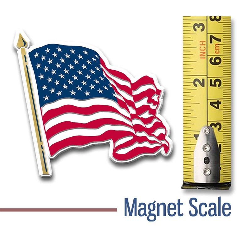 American Flag Magnet (Waving) by Classic Magnets, 3D Rubber Vintage-Style