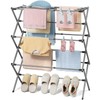 3-Tier Extendable Clothes Drying Rack, Small & Foldable, Grey
