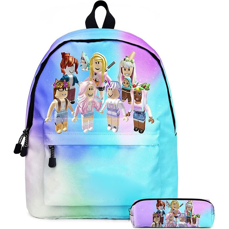 2Pcs Kid Bookbags Set Cartoon Game Backpack with Pencil Case