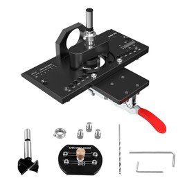 Metal Concealed Hinge Jig with Quick Clamp and Dust Vacuum Adapter,35mm Cabinet Hinge Hole, Aluminum Tool for Woodworking, Mounting Tool