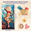 YISUMEI Microfibre Beach Towel Printed with Sea Creatures, Soft, Lightweight,