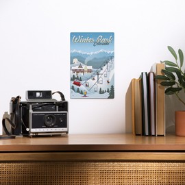 Lantern Press 6x9 Inch Metal Sign, Winter Park, Colorado, Retro Ski Resort