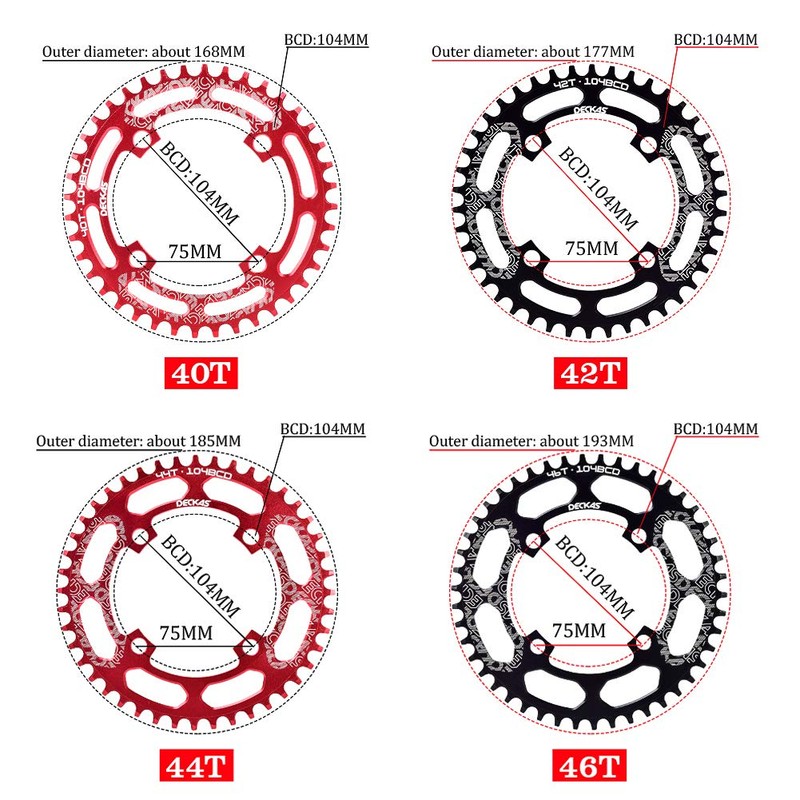 DECKAS 104BCD 40T 42T 44T 46T 48T 50T 52T Narrow