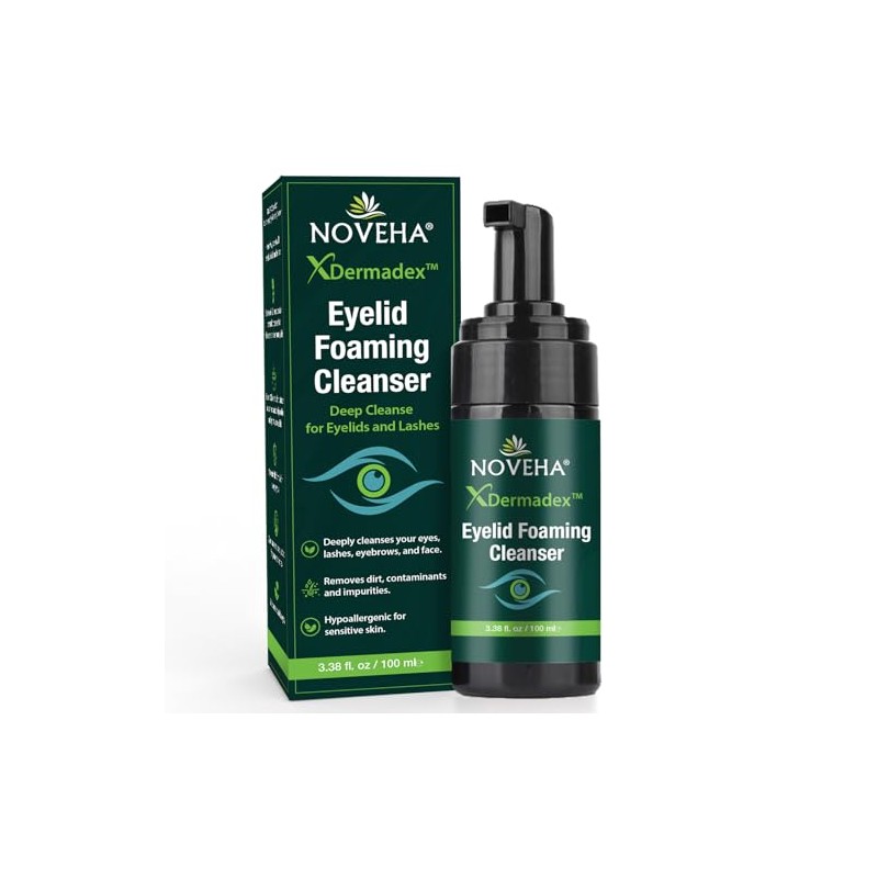 NOVEHA Extra Strength Tea Tree Eyelid & Face Foaming Cleanser