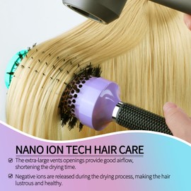 EKONAER Round Hair Brush - 2.1 Inch Thermal Ceramic Brush for Blow Drying & Volume, Soft Bristles with Enhanced Texture, for Curling and Shine