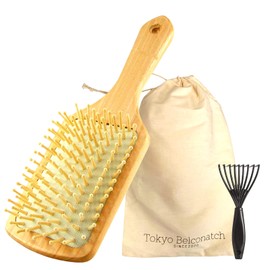 TokyoBelconatch Paddle Brush, Get Your Hair Glossy, Hair Brush, Cushion Brush, Massage Brush, Storage Bag Included, First Press Limited Edition