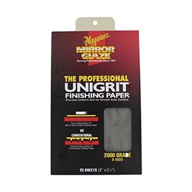 Meguiar's S2025 Mirror Glaze Unigrit Finishing Paper 2000 Grit (25 sheets)