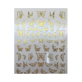 Generic Butterfly Nail Decal Sticker R333 Gold Nail Wraps Stickers Manicure Supplies for Women Nails Full Long Lasting Easy Apply and Remove