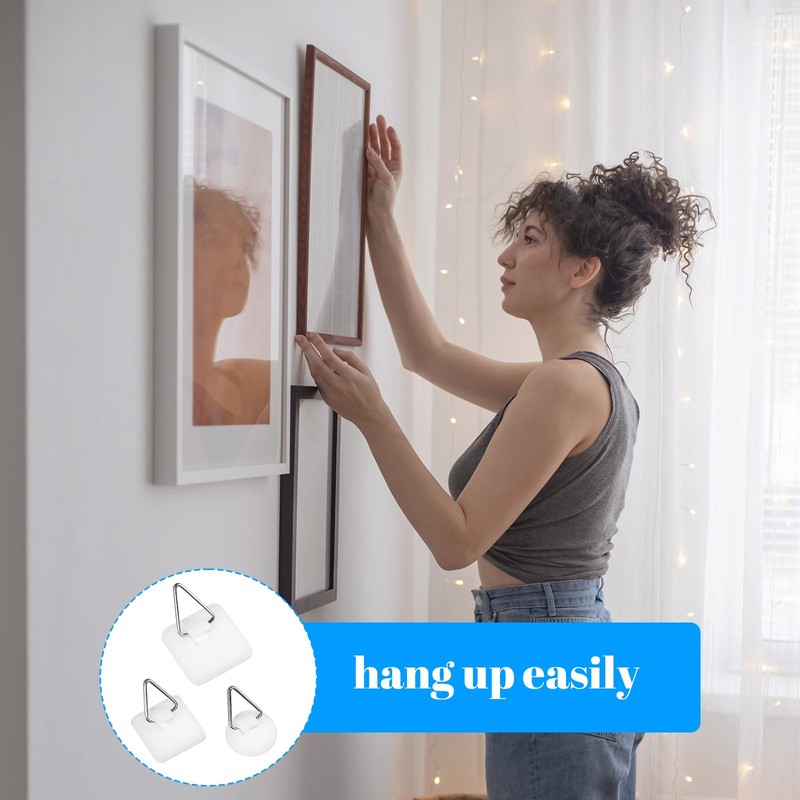 Grevosea 12 Pcs Wall Plate Hangers, Adhesive Picture Hangers Frame