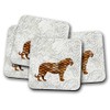Silver Kangaroo Copper Tiger Drinks Coasters - set of 4