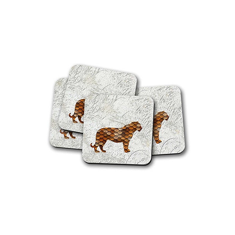 Silver Kangaroo Copper Tiger Drinks Coasters - set of 4