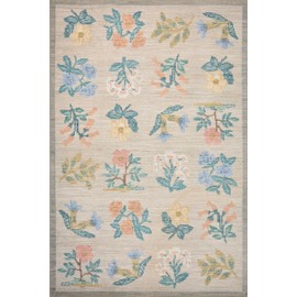 Loloi Rifle Paper Co. Rosa Collection RSA-03 Cream 2'-6" x 9'-6" Runner Rug