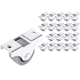 SKIR'CO Pack of 20 Small 25 mm Furniture Castors Rubber Castors Non-Swivel Fixed Castors Oneway Direction (20)