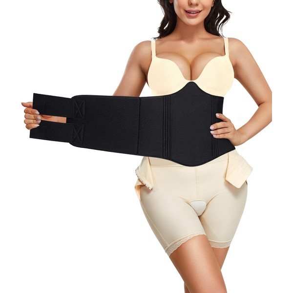 YERKOAD 360 Lipo Foam Ab Board Post Surgery Liposuction Abdominal Compression Boards Belly Wrap Lipo Recovery Waist Cincher(Black, One size)