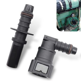 JawGrew Car Fuel Pipe Connectors, Fuel Quick Release Connection Accessories, 9.49-ID6 Elbow Leak-Proof Fuel Pump Quick Connector + Adapter Male Connector, Suitable for Most Cars (Black)