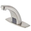 Luxice Brushed Nickel Touchless Bathroom Sink Faucet, Battery Operated Automatic