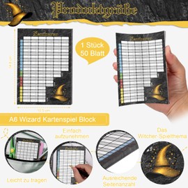 WANGDEFA Pack of 1 Wizard Card Game Pad A6 Game Wizard The Pad of Truth with 50 Sheets Easy to Read and Clearly Designed for Seniors Children Geeiqnet Family Parties (1, A6)