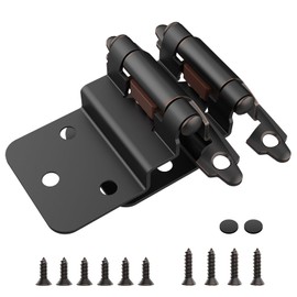 Chibery 3/8 Inch Inset Cabinet Hinges, 10 Pairs(20 Pack) Self Closing Flush Face Mount Hinges with Door Bumper, Variable Decorative Hardware for Bathroom, Furniture, Kitchen Cabinet, Oil Rubbed Bronze