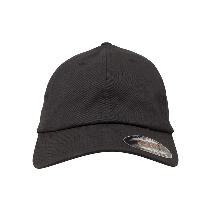 Flexfit Cotton Twill Dad Cap, Black, Large-X-Large