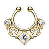Piercingfaktor® Fake Piercing Universal Ring Septum Vintage Tribal with Zirconia