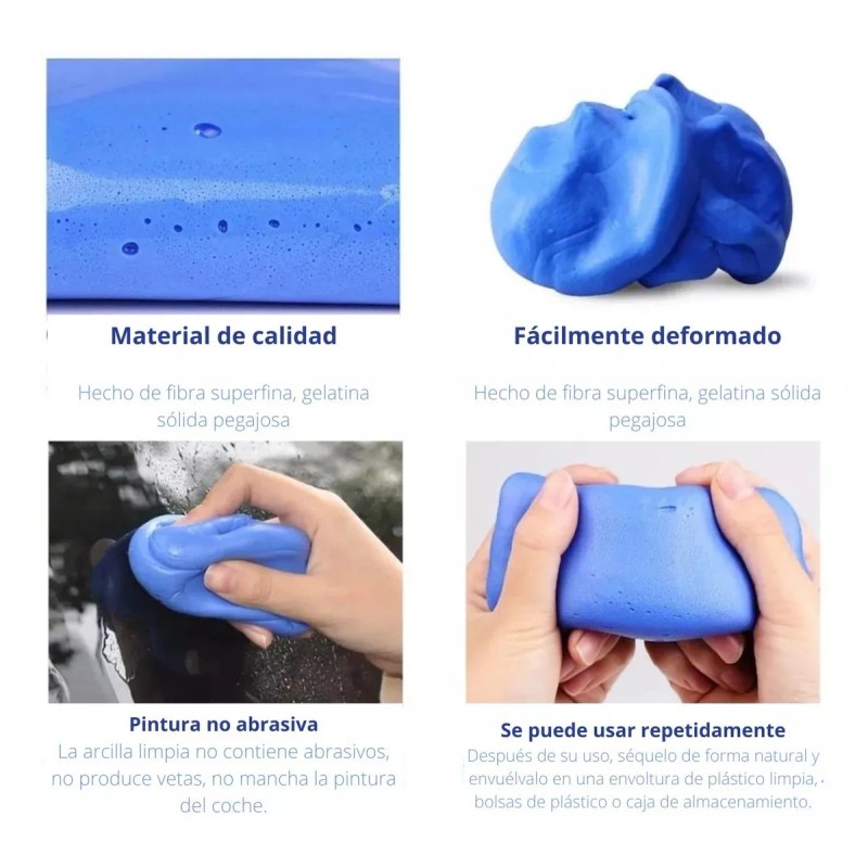 Veraly Barra Arcilla Magic Limpiador Carro Plastilina Moldeable 2 F