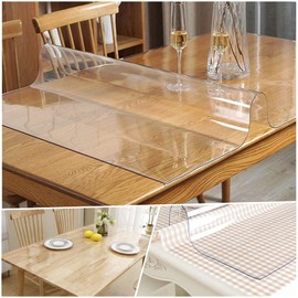 Toptablecloths Transparent PVC 1.5 mm Waterproof Oilproof Table Cover (17.7"x17.7" (45x45 cm))