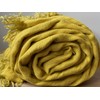 JOWOLLINA Doubleface Plaid Bed Throw Linen Stonewashed (Mustard Yellow, 135
