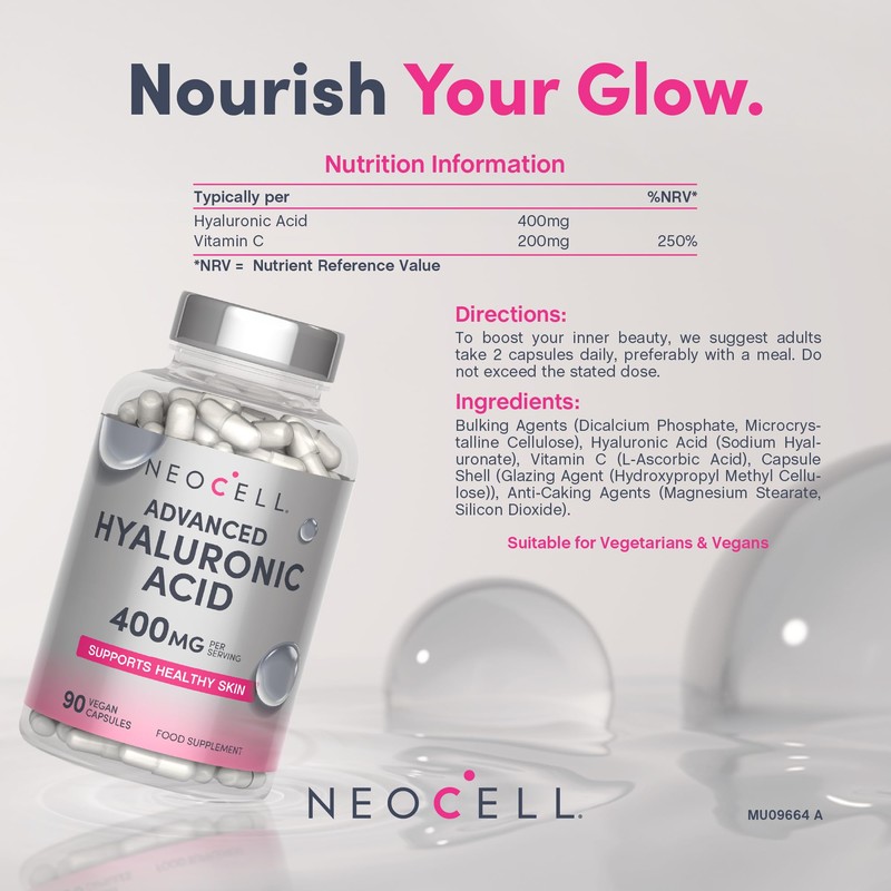 Hyaluronic Acid Supplement 400mg (500-700 KDA) | High Strength Vegan