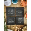 Slate Coaster Set (4 Pieces) for Gin with Gin Sayings