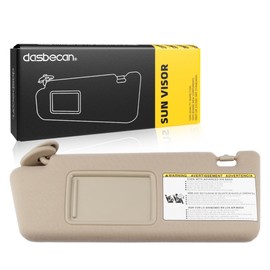 Dasbecan Left Driver Side Sun Visor Compatible with Toyota Tacoma 2005 2006 2007 2008 2009 2010 2011 2012 2013 2014 2015 Visor Assembly Without Light 74320-04181-E1 Beige