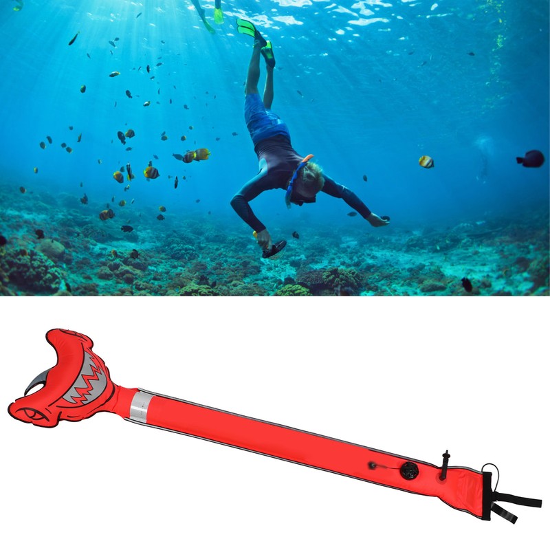 Surface Marker Buoy Scuba Diving Inflatable Safety Tube Hammerhead Shark