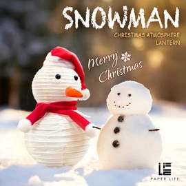 Paper Life Snowman Paper Lantern - Christmas Decorations Children's Handheld Glow Lantern Toy - Winter Decorations New Year's Party Atmosphere - Holiday Creative Gift