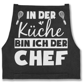 Shirtracer - Apron - Cooking Apron - Adult - In der Küche bin ich der Chef, 3 black jeans