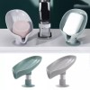 Unbranded Leaf Shape Soap Box Drain Soap Holder, White, Gray,