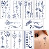 Qpout 9 Sheets Semi-Permanent Tattoos for Women Girls Realistic Temporary